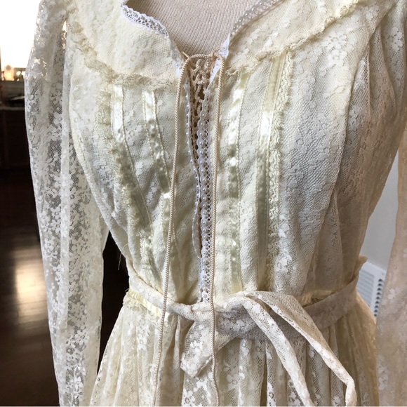Gunne Sax | Dresses | Vintage Gunne Sax Lace Single Tiered Maxi Dress ...